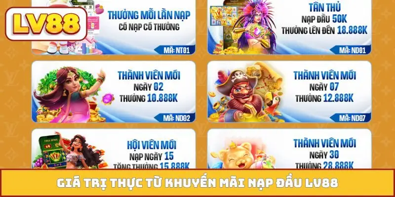 Giá trị thực từ khuyến mãi nạp đầu LV88
